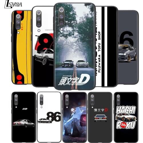 Initial D AE86 Soft TPU For Xiaomi Mi 11i 11 10T 10 9T 9 A3 8 Lite CC9 SE Note10 Lite Ultra Pro Black Phone Case