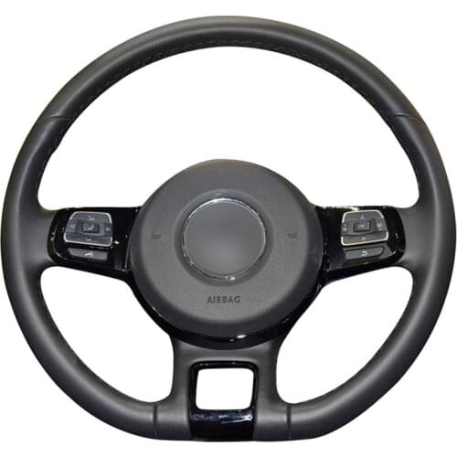 Black Artificial Leather Hand-stitched No-slip Car Steering Wheel Cover for Volkswagen VW Beetle 2012-2016 Up 2013-2016
