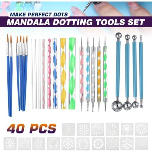 40PCS DIY Dotting Rods s Pens Mandala Painting Dotting Tools Wood Rocks Art Craft Drawing Nail Art Craft Decoration Handwork
