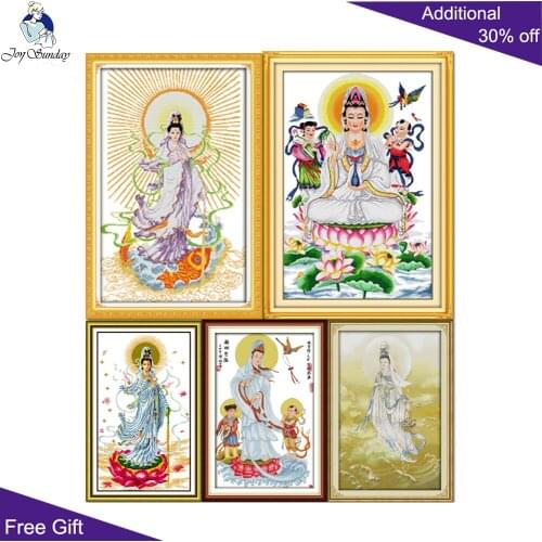Your Gift Guanyin Home Decor R117R132R132(4R319R687 Counted and Stamped Water-drop Blessing Happiness Creel Guanyin Cross Stitch