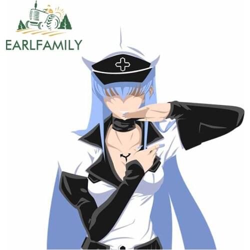 EARLFAMILY 13cm x 11.5cm for Akame Ga KILL Esdeath Vinyl Car Stickers Waterproof Scratch-proof Custom Printing Decal Decoration