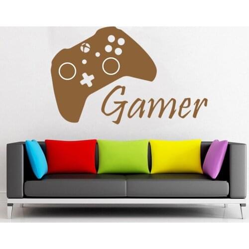 Game Controller Gamer Wall Decal Game Zone Wall Decals Vinyl Stickers Joystick C5027