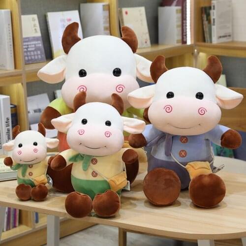33/52/70/85cm Cute calf toy pillow soft calf plush stuffed toy cow doll child playmate birthday gift for boys and girls