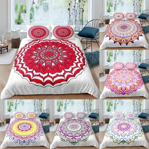 Mandala Pattern Bedding Set Queen 3D Print Duvet Cover Bedclothes 2/3pcs Home Textiles Luxury High Quality Bedspread King Size