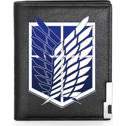 Classic Fashion Attack on Titan Printing Wallet Leather Purse For Men Credit Card Holder Short Male Slim Coin Money Bags