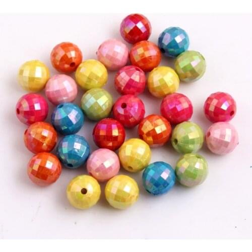 Kwoi Vita' jewelry 20mm 100pcs Whoelesales chunky solid earth ab Beads for Kids acrylic beads Necklace Jewelry