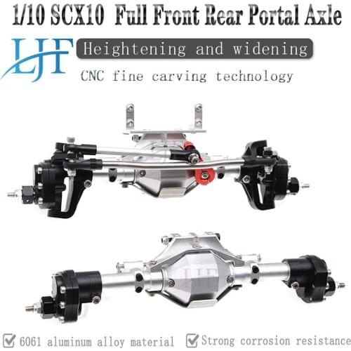 LJF SCX10 Aluminum CNC Anodized Full Front Rear Portal Axle for 1/10 RC Crawler Car Axial SCX10II 90046 90047 Upgrade Parts NO.A