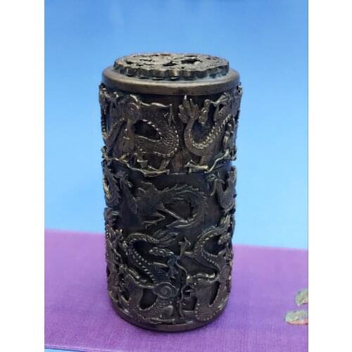 Copper Manual Toothpick Holder Household Toothpick Dispenser Seiko Engraved Dragon Tooth Pick Holder Storage Box