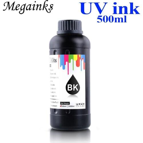 Megainks Compatible For DX5 DX7 TX800 Hard LED UV Ink 500ML for Epson DX5 DX7 TX800 Printhead for Epson Flatbed Inkjet Printer