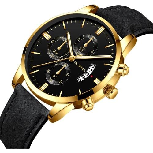 Мужские часы с кожаным ремешком MOONBIFFY China At AliExpress