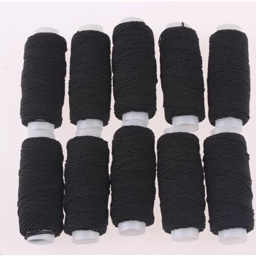 Black Color Elastic Thread Industrial Sewing Machine Thread Set For Bracelets Beading DIY Sewing Supplies 10Roll/Set