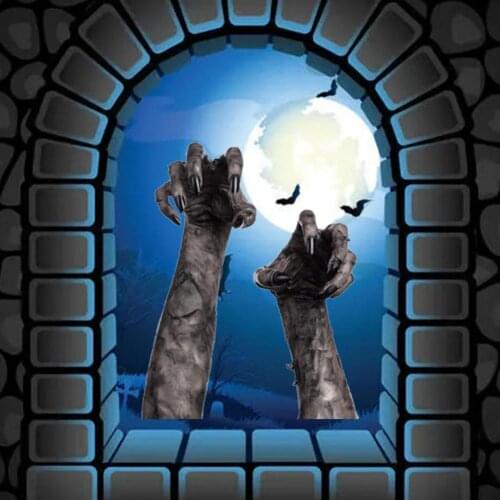 Halloween Wall Sticker High Toughness Waterproof PVC Ghost Hand Shaped Wall Decal for Home Horror Removable Stickers Decoration