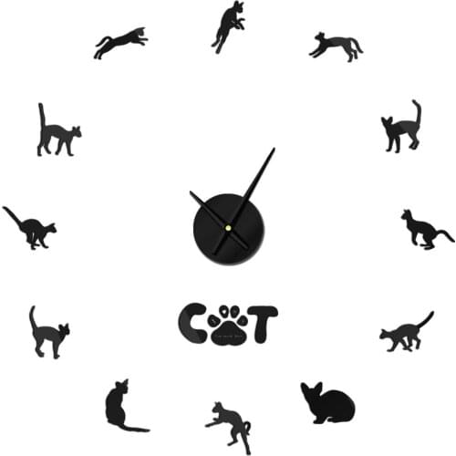 Cornish Rex Cat Breed Mirror Effect Diy Wall Art Kitten Animals Wall Clock Sticker Ideal Gift For Cornish Rex Owner Or Fan