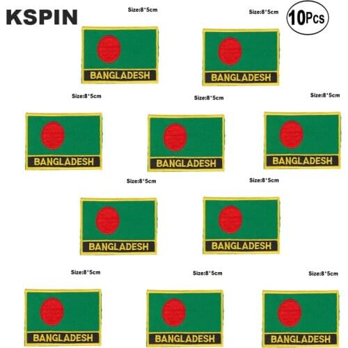 Bangladesh Flag Embroidery Patches Iron on Saw on Transfer patches Sewing Applications for Clothes in Home&Garden