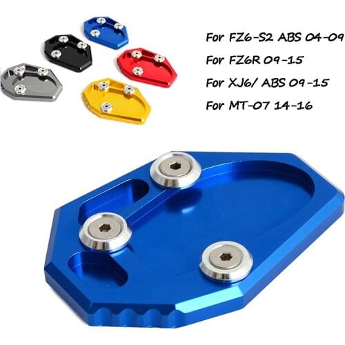 For Yamaha MT-07 FZ07 14-16 FZ6R XJ6 ABS 09-15 FZ6 S2 Motorcycle Kickstand Foot Side Stand Extension Enlarge Pad Support Plate