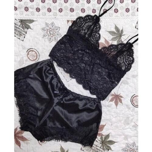 Sexy Lingerie Porno Babydoll Erotic Sleepwear Women Underwear Bow Lace Hot Sex Dress Fashion Temptation Satin Nightdress Suit
