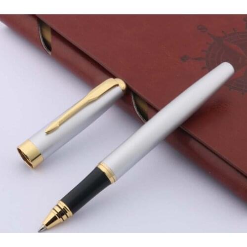 High Quality baoer 388 Supplies Silver And Golden Clip Roller Ball Pen Business School ball point pen