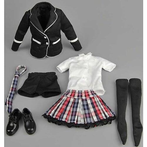 ZYTOYS ZY15-30/31 1:6 Schoolgirls' uniforms, summer white gowns, black suits, girls' fashion full set of clothes