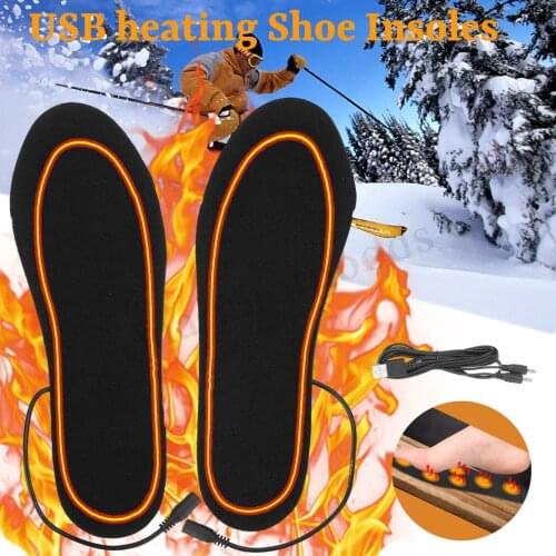 Unisex USB Charging Electric Heated Insoles for Shoes Winter Warmer Foot Heating Insole Boots Rechargeable Heater Pads Soles