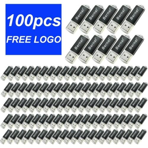 100PCS Customize USB Flash Drive 64GB 32GB Pen Drive Mini Memory Stick Pendrive 4GB 8GB 16GB U Disk Thumb Flash Disk Free Logo