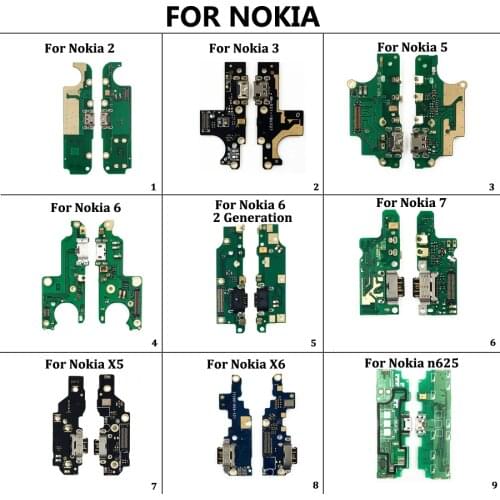 USB Charging Port Dock Jack Socket Connector Charge Board Flex Cable With Microphone For Nokia 3 2 5 6 7 Plus X5 X6 N625