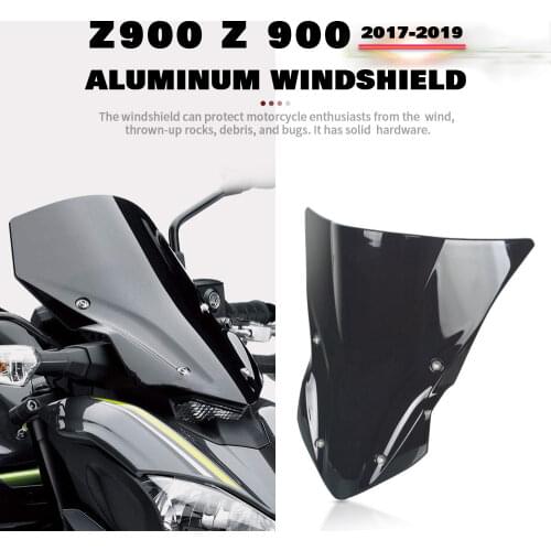 Motorcycle WindScreen Windproof Double Bubble ABS Wind Shield For Kawasaki Z900 2017 2018 2019 windshield screen wind deflector