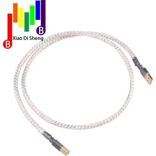 Hi-end Top-rated Silver Plated + shield USB Cable, Hi-END Type A to Type B Audio Cable, Hifi Data Cable ,For DAC Sound card