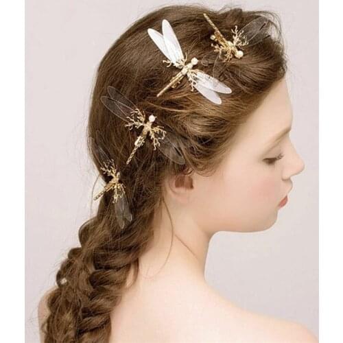 3pc/set Dragonfly Hair Clip Pin Hair Accessories Woodland, Garden Wedding Dragonfly Bobby Hairclip Animal Hairpin/Barrette kl40J