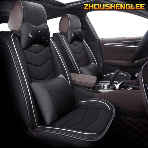 ZHOUSHENGLEE Flax car seat covers for peugeot 405 mitsubishi pajero sport nissan teana j32 kia cerato bmw e30 seat cover cars