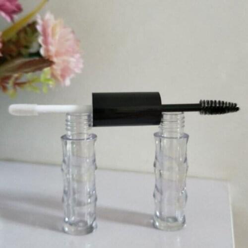 2ml+2ml Double Head Empty Cosmetic Containers Lipgloss Tube+Mascara Tube Fashion DIY Travel Bottle Refillable Bamboo Shape 25pcs