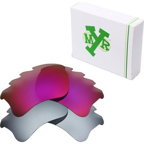 2 Pairs Mryok POLARIZED Replacement Lenses for Oakley Flak Jacket XLJ Vented Sunglasses Silver Titanium & Midnight Sun