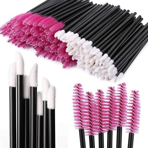 200 disposable mascara sticks and lip brushes, lipstick lip gloss applicator, suitable for eyebrow extension eyelash makeup set