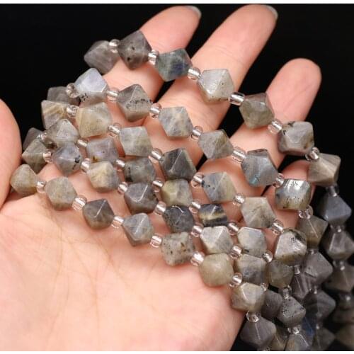 2021 New Natural Stone Labradorite Beads Cut Faceted Flash Gem Loose Beads for DIY Necklace Bracelet Jewelry Making Findings