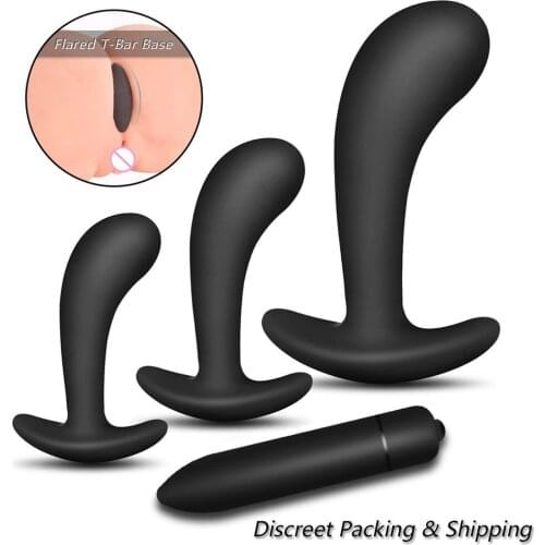 3 Silicone Anal Plugs Training Set Bullet Dildo Vibrator Anal Sex Toys For Woman Male Prostate Massager Butt Plug Gay Sex Toys