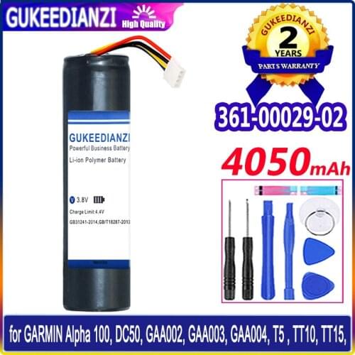 GUKEEDIANZI Battery 4050mAh 361-00029-02 for Garmin Alpha 100, DC50, GAA002, GAA003, GAA004, T5, TT10, TT10 Dog Device, TT15