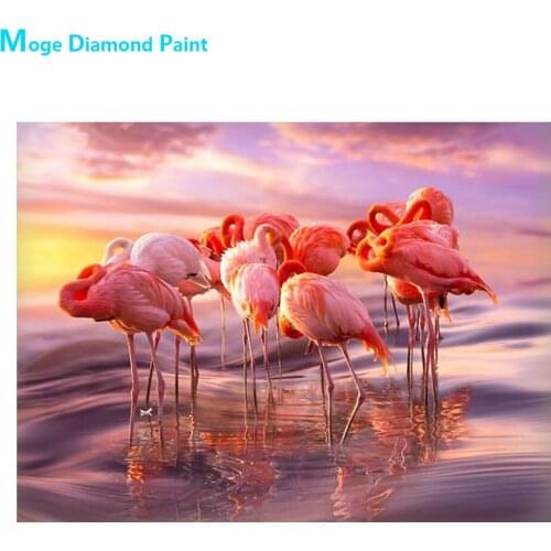 Flamingo Bird Diamond Painting Animal Scenic Round Full Drill Nouveaute DIY Mosaic Embroidery 5D Cross Stitch Home Decor Gifts