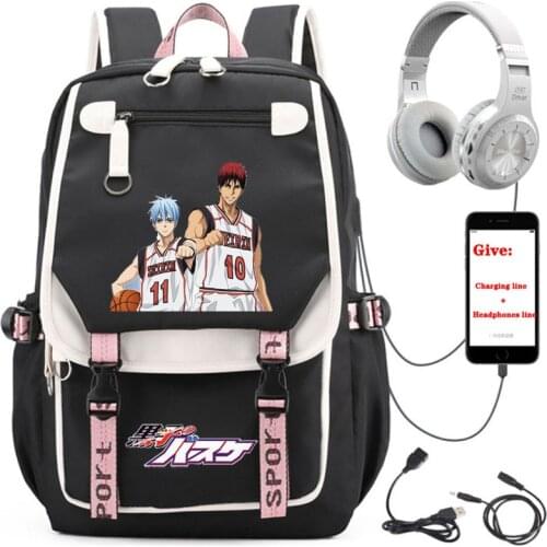 Anime Kurokos Basketball backpack student School book Bag Women men Travel Backpack USB Charging teenagers Laptop packsack