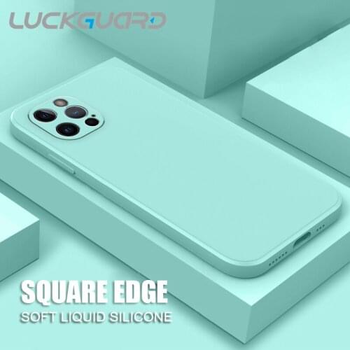 Liquid Silicone Luxury Square Case Original For iPhone 12 11 Pro Max Mini X XR XS Max 7 8 6s Plus SE 2020 Shockproof Back Cover