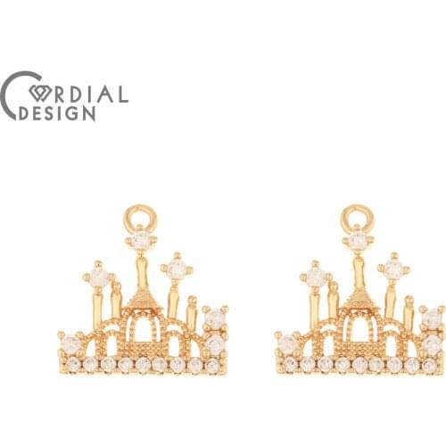 Cordial Design 50Pcs 16*17MM DIY Pendant/Jewelry Findings & Components/Earring Making/Hand Made/CZ Charms/Earrings Accessories