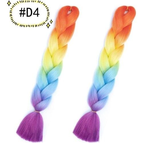 Jumbo Braiding Hair Extensions Kanekalon Braiding Hair 4 Colors Ombre Multiple Tone Colored Synthetic Hair for Women