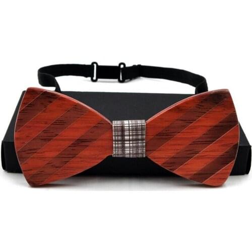 GUSLESON New Arrivel Brand Fashion Handmade Wood Bow ties Bowtie Pajaritas Gravata Ties For Men Geometric Wooden bow tie