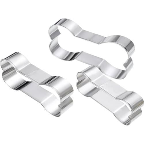3pcs Metal Cake Mold Dog Bone Shaped Cookie Cutter Maker Dough Biscuit Mold Cookie Cutter DIY Baking Tools
