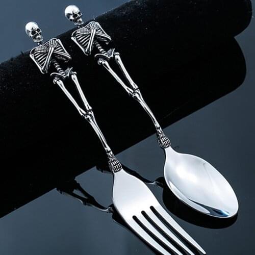 Skull Spoon and Fork