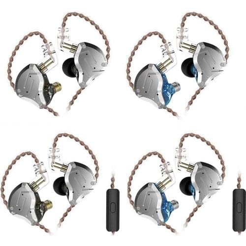 Metal Earphone Ring Iron K-Z ZS10 Pro 4BA+1DD 5 Driver In-Ear HiFi Metal Earphones With Stainless Steel Faceplate Phone Earphone