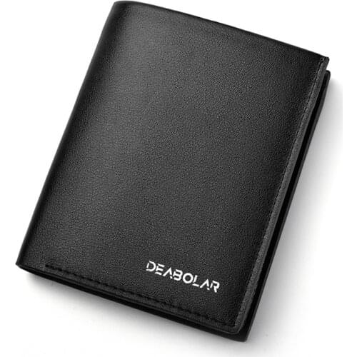 New mens wallet mens short Korean version multi-card buckle coin purse tri-fold leather wallet