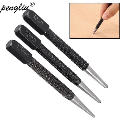 3pcs/set Non Slip Center Punch Set Alloy Steel 3/32" Metal Wood DIY Marking Tool Marker Proofing Hole 10cm Length Drilling Tool