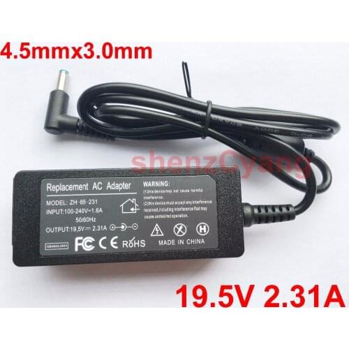 50PCS 19.5V 2.31A 4.5mmx 3.0mm 45W New AC Laptop Adapter 4.5mmx 3.0mm For Hp Stream 13 9480m 9470m 740015-003(741727-001)