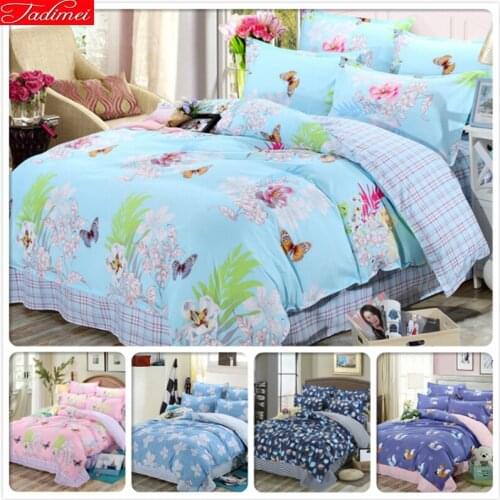Plaid AB Side Duvet Cover 3/4 pcs Bedding Set Full King Queen Twin Single Size Bed Linen 150x200 200x230 220x240 Cotton Bedlinen