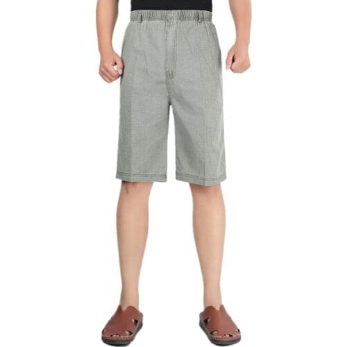 ZXT1532-C1071 2020 new summer middle-aged and older men big size Casual linen beach shorts cheap wholesale free shipping
