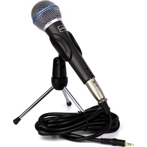 Professional Wired Dynamic Karaoke Microphone 3.5mm Plug With Mic Stand Mike For Beta 58a Studio Computer PC Singing KTV Guitar